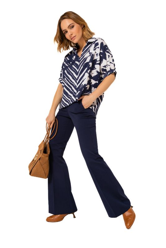 Caroline biss chemisier blauw wit 1674 29