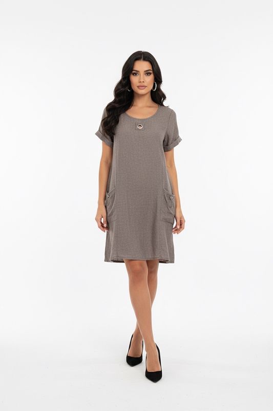 Dorisstreich kleed taupe 661135 86