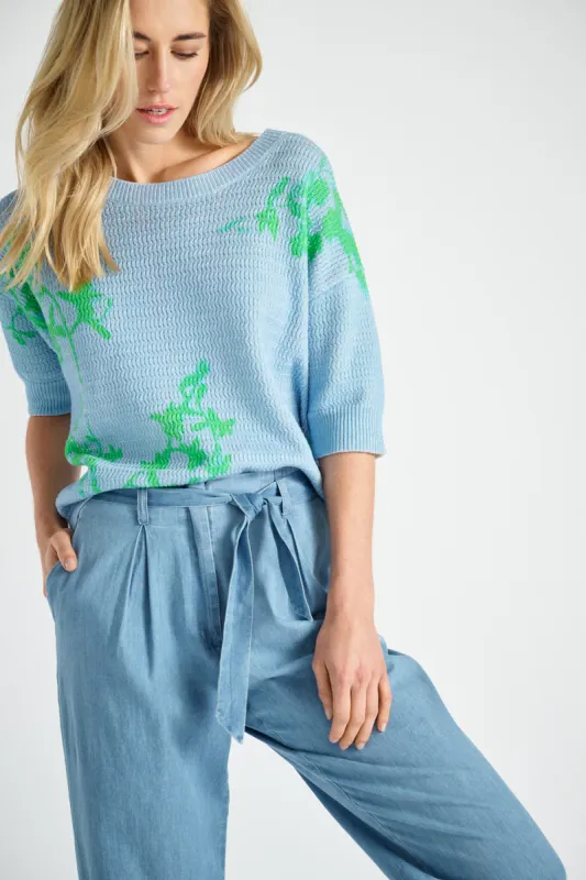 Marie Mero pull blauw groen 196 pu82 jea+app