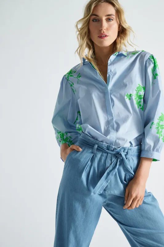 Marie Mero chemisier blauw groen 86 BL05 716