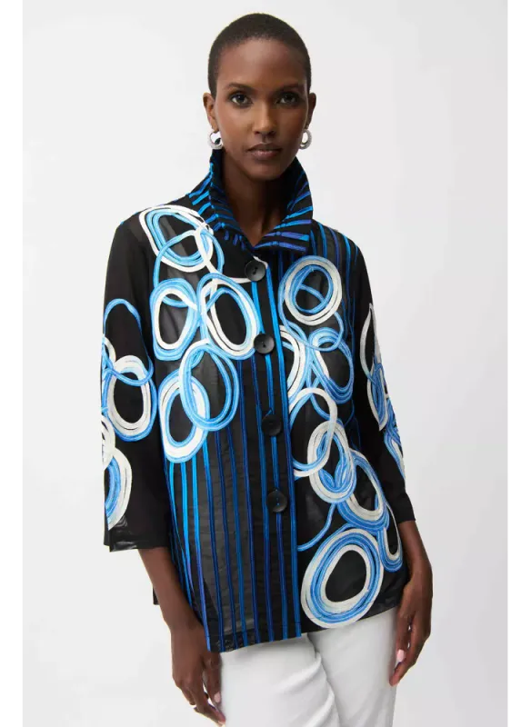 Joseph ribkoff blazer zwart blauw wit 261904 178