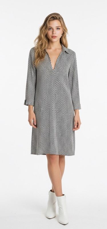 Betty Barclay kleed blauw ecru 1838 1854 8813