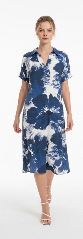 Gaia kleed blauw wit abito GF3577 9790