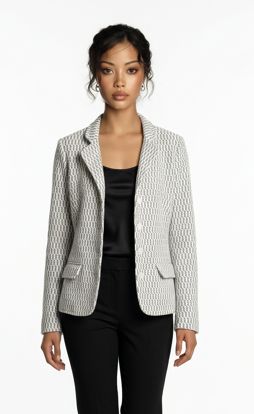 Frank walder  blazer grijs ecru 716338 036 902