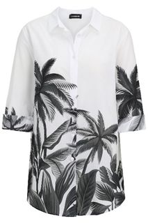 Dorisstreich chemisier wit blauw 297145 50