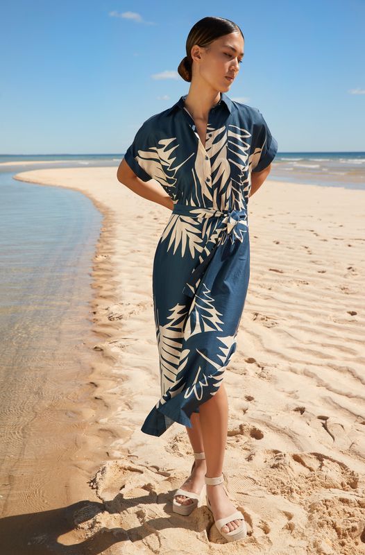 Atmos kleed blauw beige 1086 nelles navy