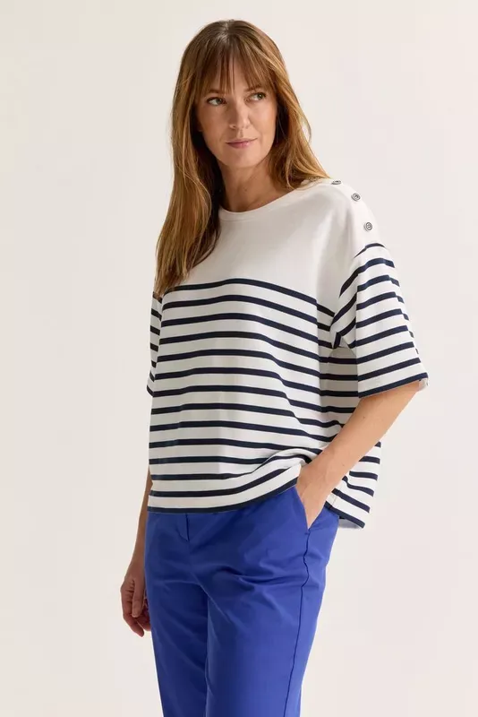 mayerline t-shirt blauw wit jonie 5863 362