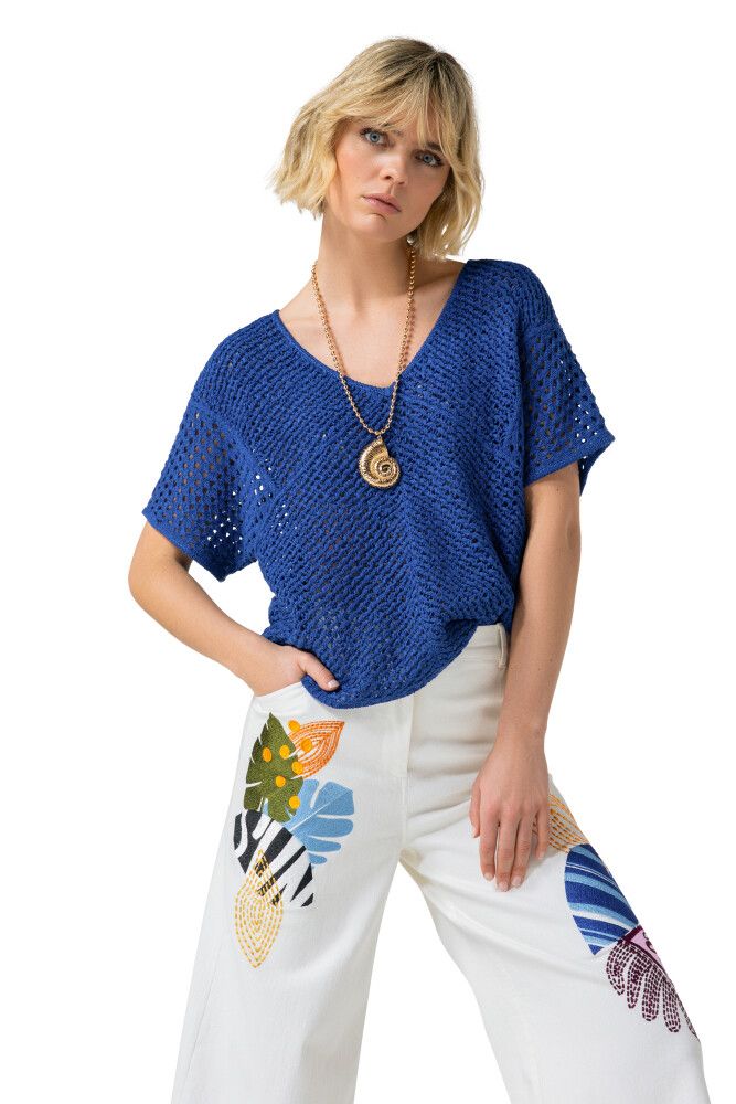 caroline biss pull blauw 3230 22