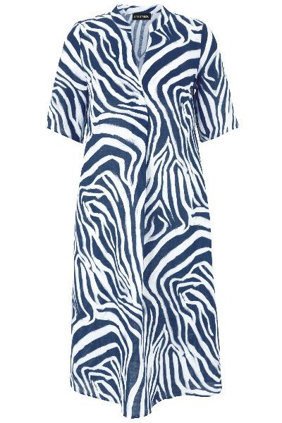Dorisstreich kleed blauw wit 612654 50