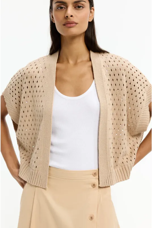 Xandres gilet beige BELGIZAR 29563-01-0421