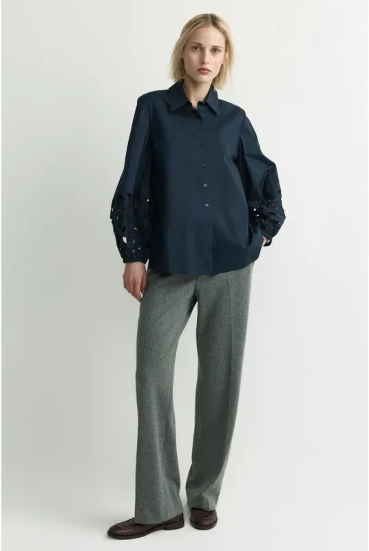Xandres broek grijs gestreept PANCHITA 14298-09-0193