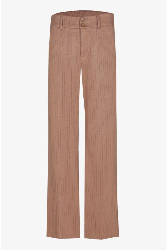 Xandres broek gestreept camel PANCHITA 14298-09-0405