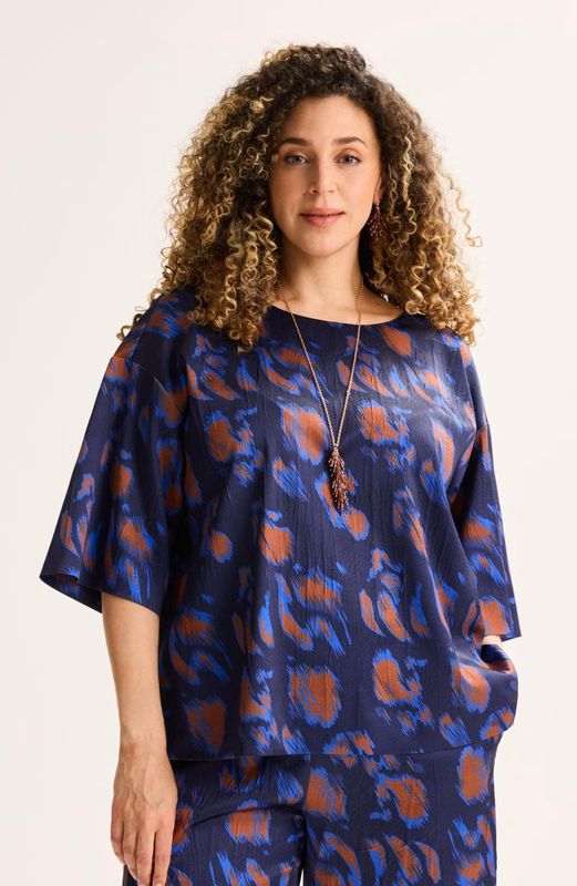 Mayerline chemisier blauw cognac jess 6341 364
