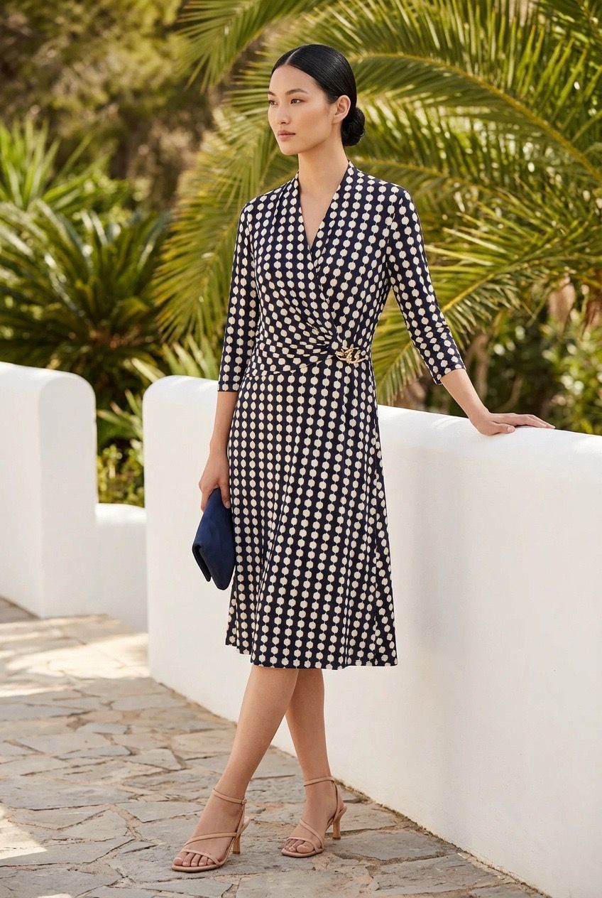 Joseph Ribkoff kleed blauw wit 263077 729
