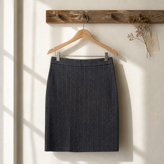Frank Walder rok blauw gestreept 109203 015 059