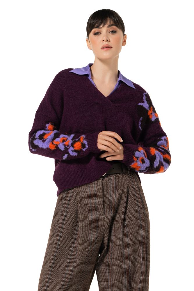 Caroline biss pull bordeaux 4263 59