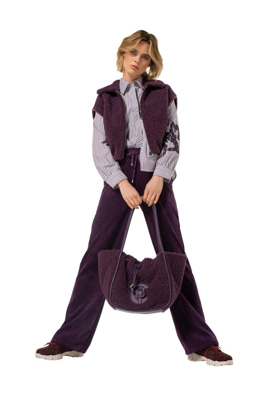 Caroline biss broek velours paars 4543 45