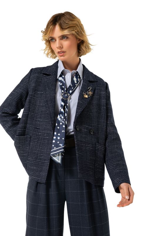 Caroline biss blazer geruit blauw 4891 21