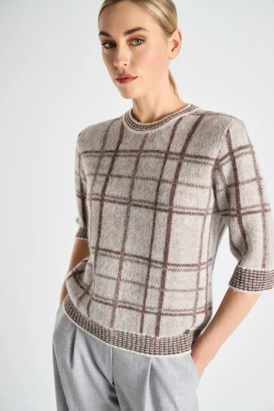 Marie Mero pull geruit 237 pu27 cre bro
