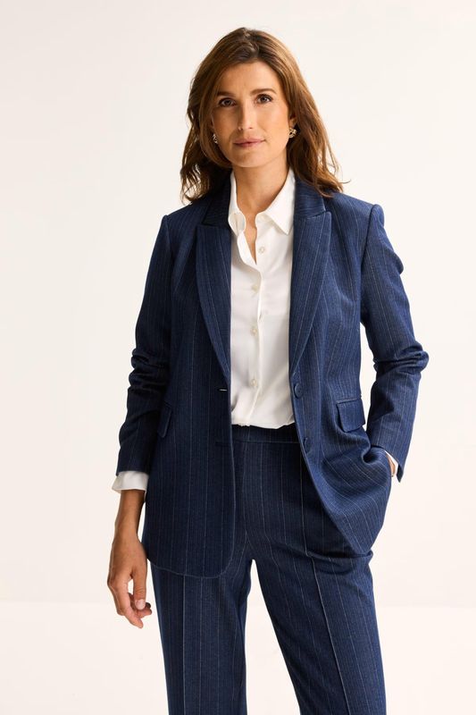 Mayerline blazer blauw wit krijtstreep daina 6009 364