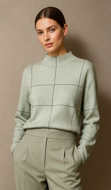 Betty barclay pull groen geruit 5516 2061 5973