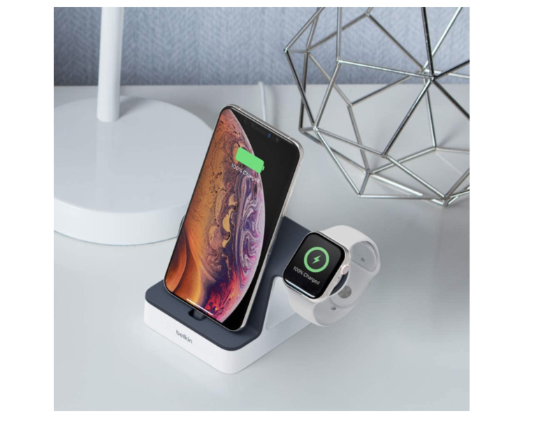 Powerhouse Belkin  - Base de carga  para Apple Watch y iPhone, Blanco
