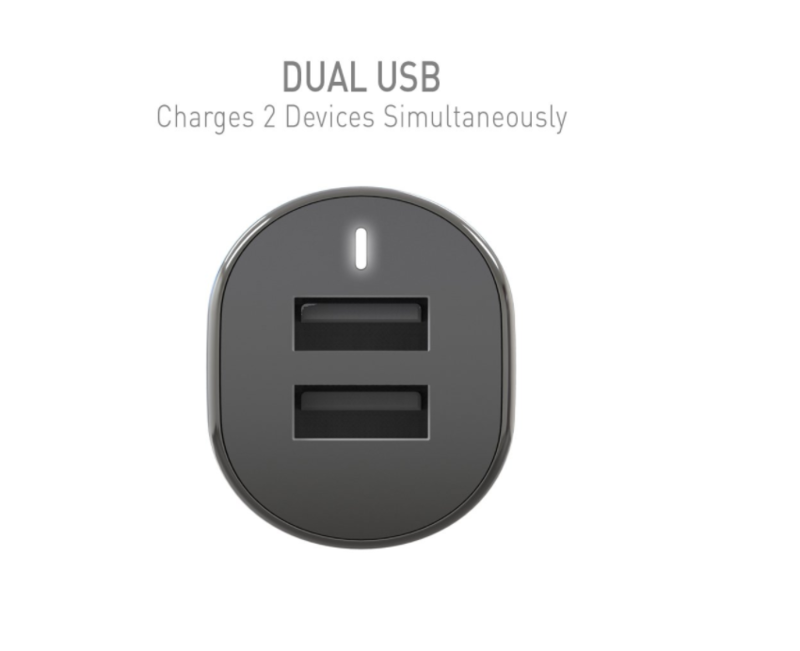 Cargador PureGear de carro Dual USB - 24 W Negro
