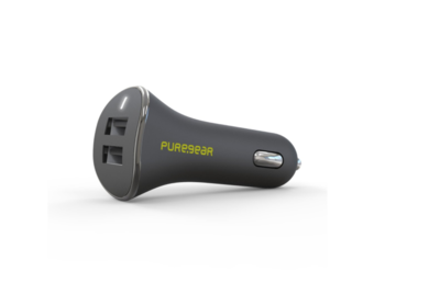 Cargador PureGear de carro Dual USB - 24 W Negro