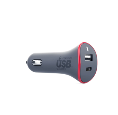 Cargador PureGear de carro PD Dual USB-A + USB-C de 47 W