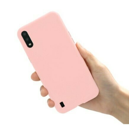 Case de Silicona Samsung Galaxy A01 - Color Rosado Claro