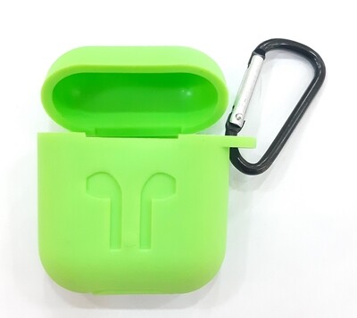Protector de silicona blanda para Apple AirPods 1 y 2, Color Verde Fosforescente