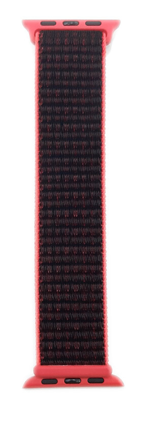 Correa de Tela Trenzado para 38/40mm, Color Negro franjas rojas