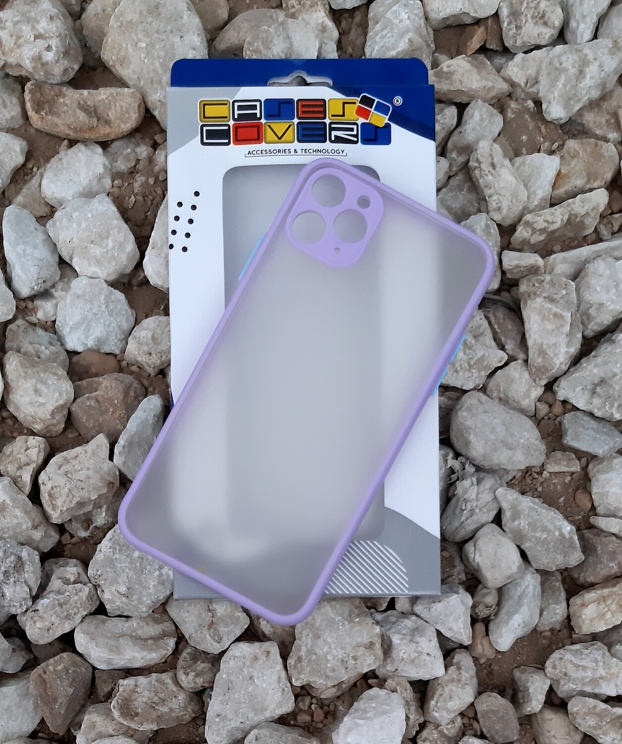 Case para IPhone11 Pro Max, Color Mate Transparente/ Borde Violetta