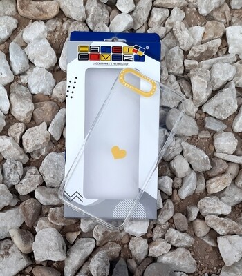Case de silicona para IPhone 7/8 Plus, Color  Transparente Borde Cámara Amarillo