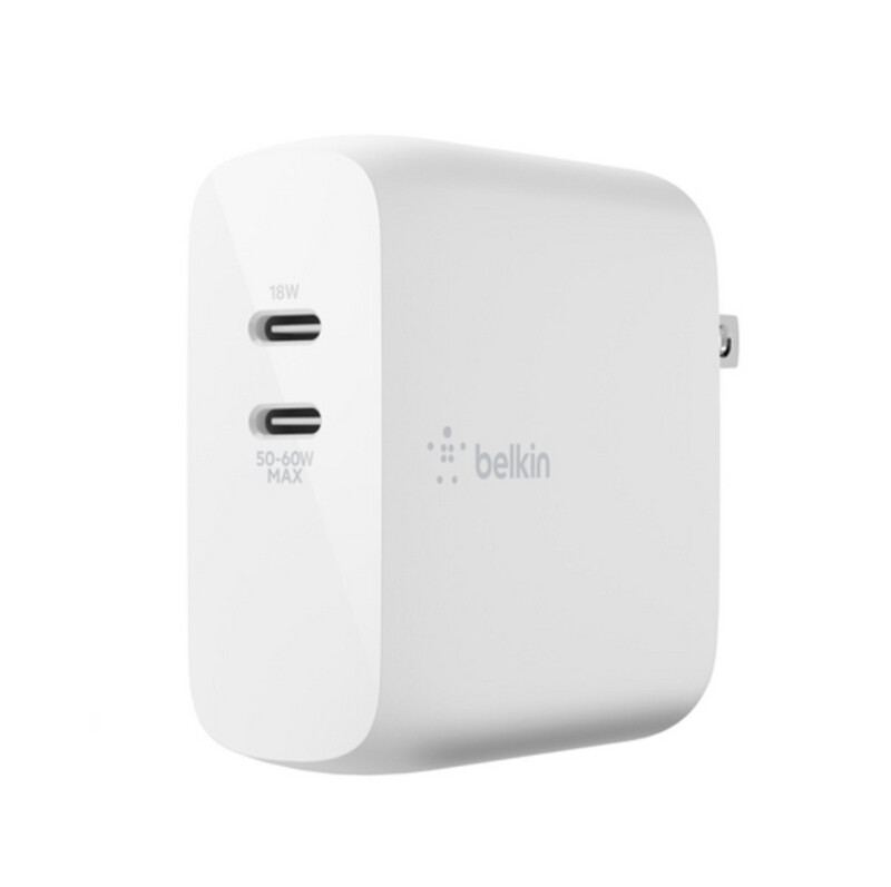 Cargador Pared BELKIN Dual USB-C 68W 50C/18C