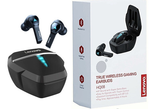 Auriculares Lenovo True Wireless Gaming Earbuds HQ08 BLACK