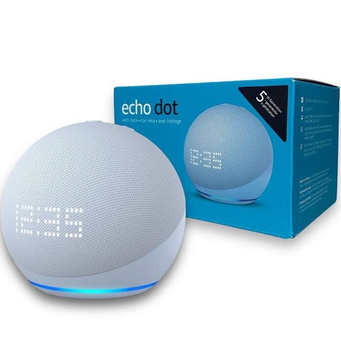 Echo Dot 5Th Con Reloj Alexa Parlante Inteligente Amazon Azul