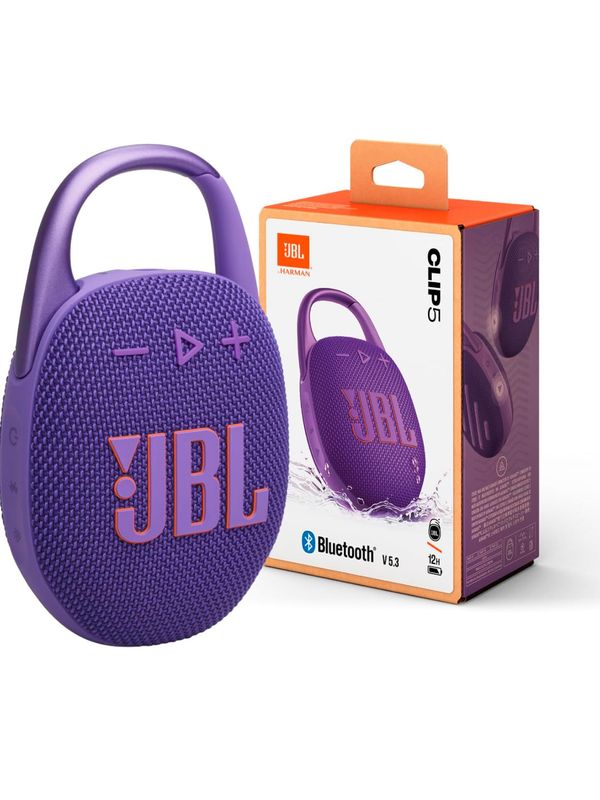 JBL Clip 5 Púrpura, Altavoz Bluetooth ultraportátil, impermeable