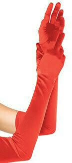 Extra long satin gloves os