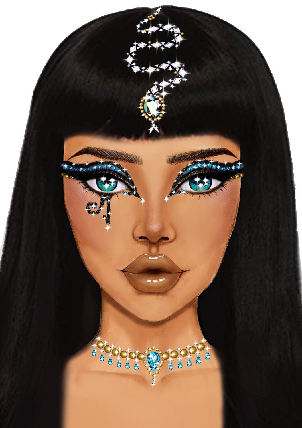 Cleopatra adhesive face jewels