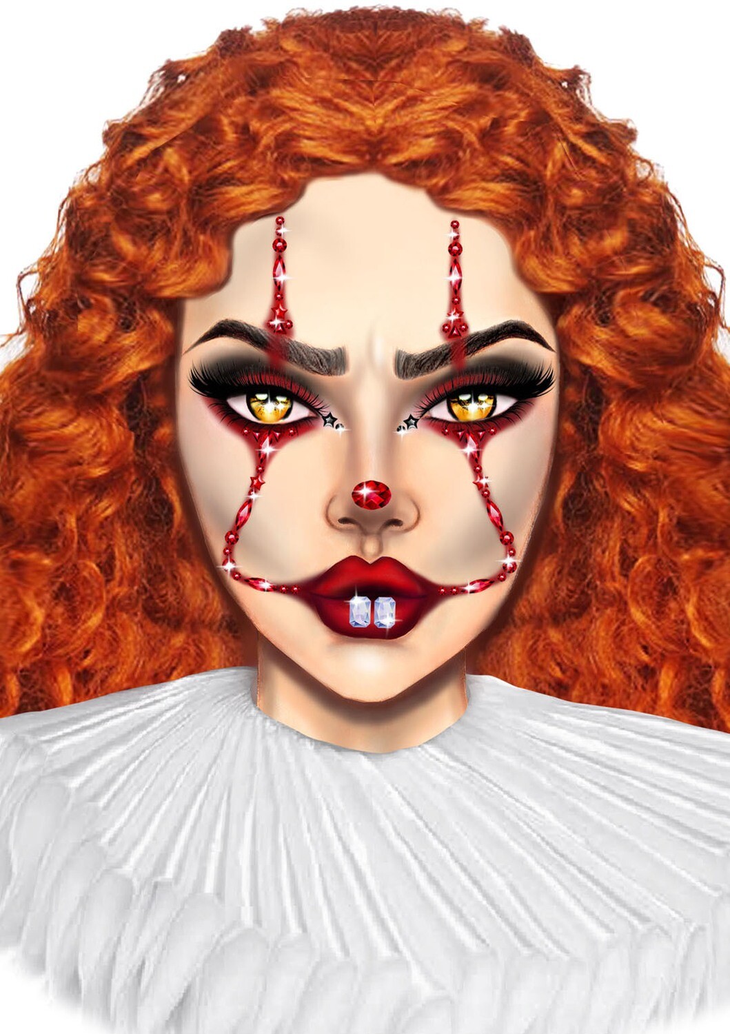 Clown adhesive face jewels 