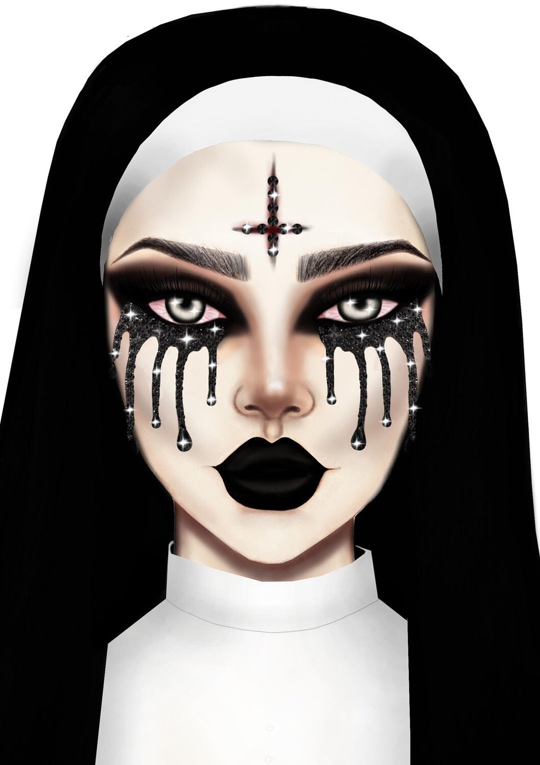 Possessed adhesive face jewels