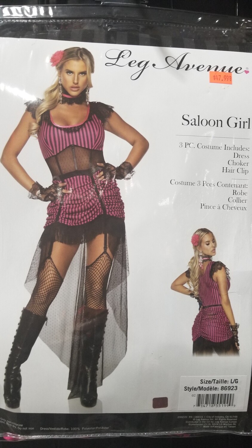 3 pc Saloon Girl,includes lac