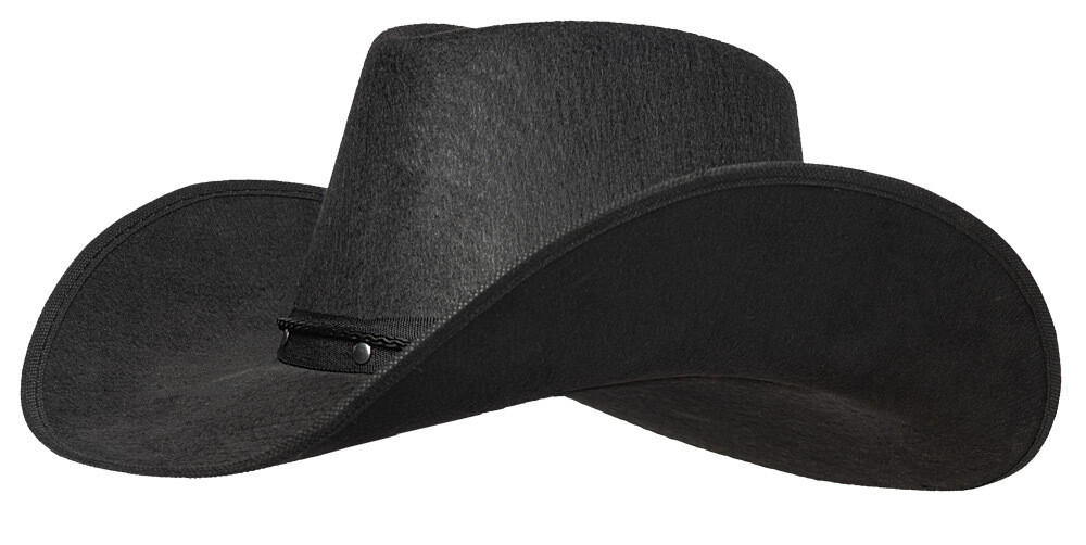 Black Cowboy Hat with Metal Stud Trim