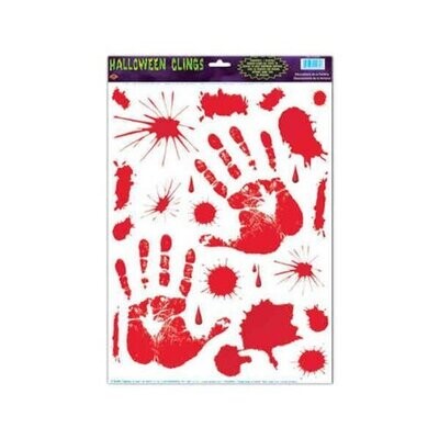 Bloody handprint cling