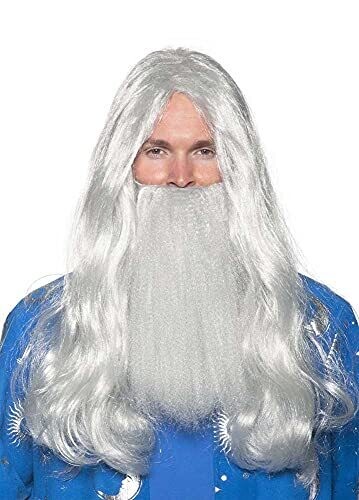Halloween Wizard Grey beard and wig