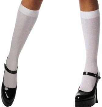 Nylon opaque knee highs white