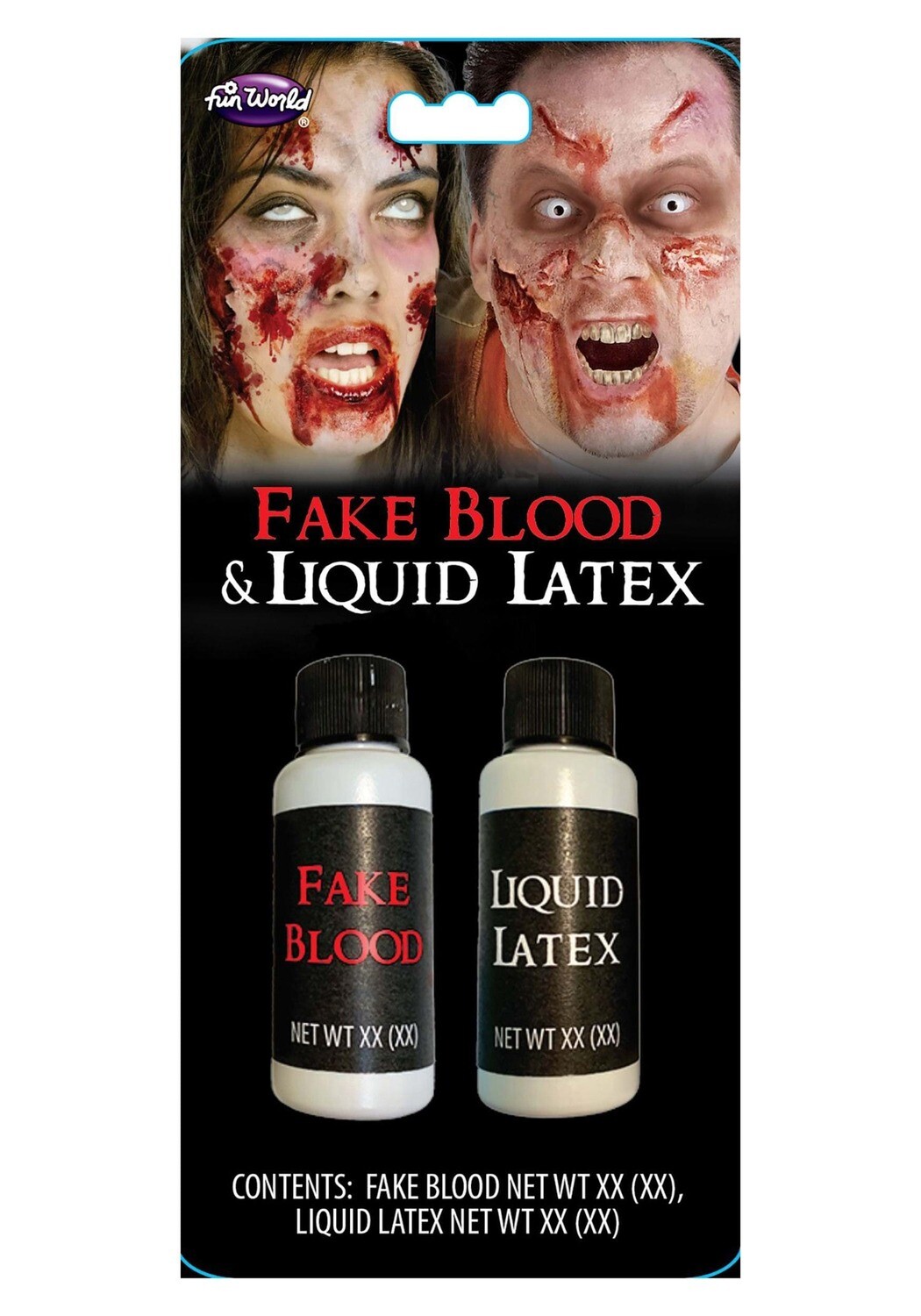 Fake blood with liquid latex duo
