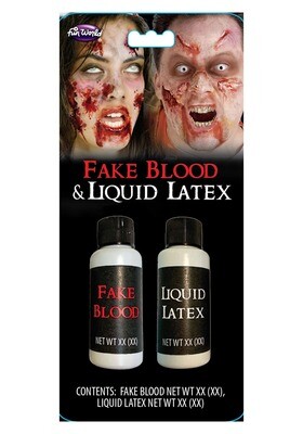 Fake blood with liquid latex duo