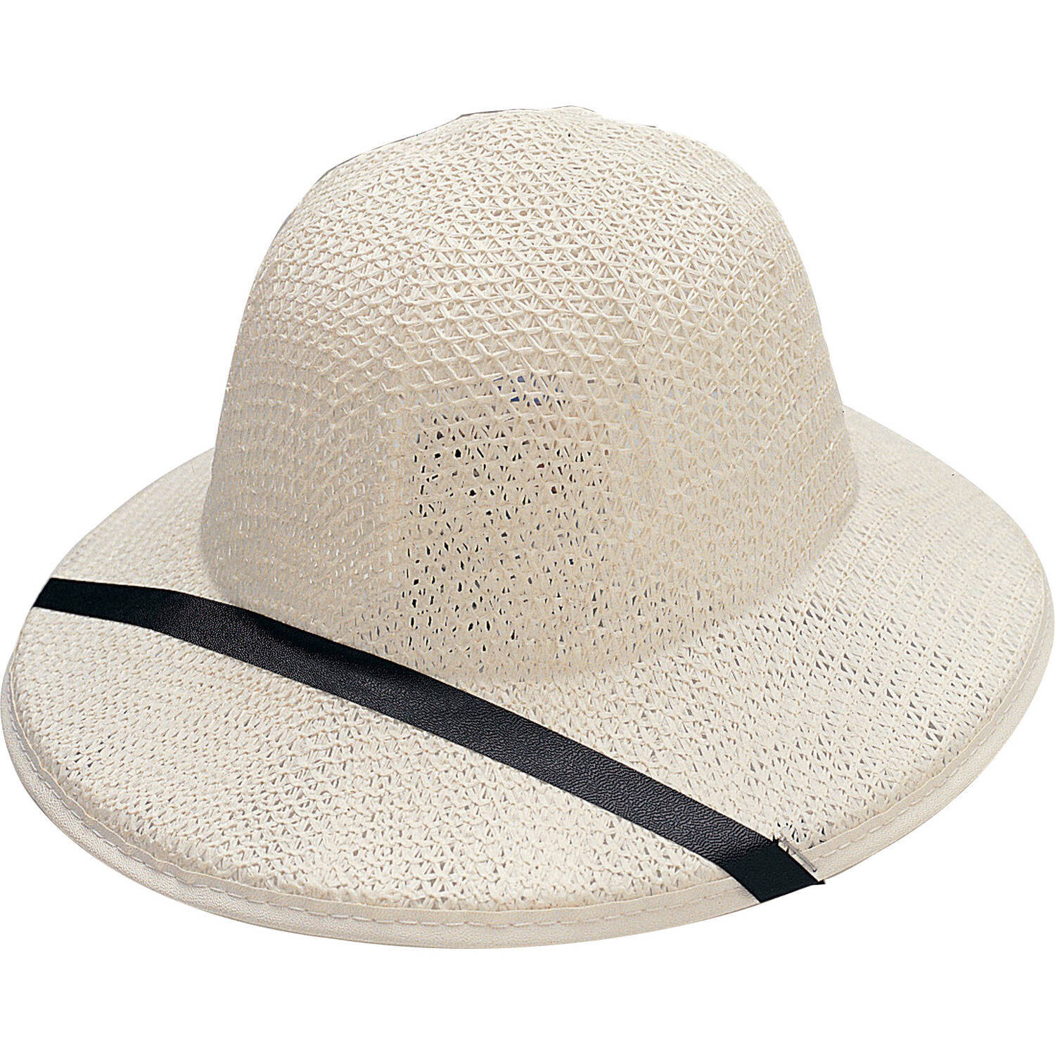 PITH HELMET-WHT STRAW